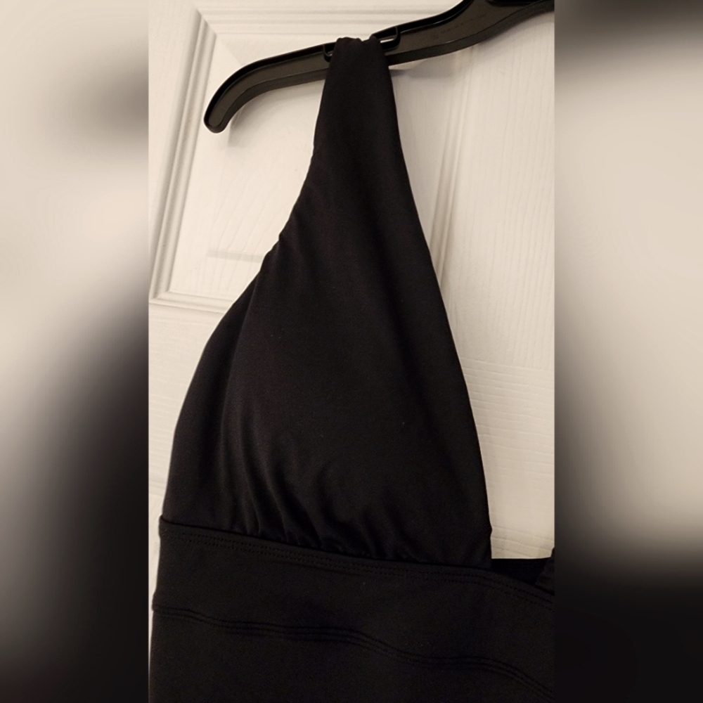 Lauren Ralph Lauren Sculpting Solid Modern V Neck One Piece Black Size 14 - Picture 6 of 11